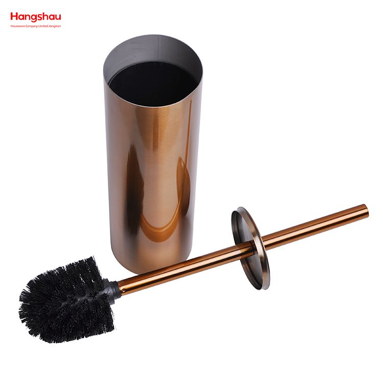 Household Bathroom Stainless Steel Brushed And Bronze Lacquer Spraying Toilet Brush Holder Matte Toilet Cleaning Brush Holder Wc Clean Brush Holder