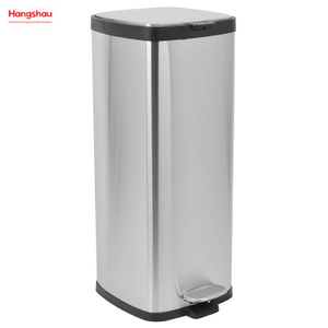 Hotel Bedroom Trash Can Hot Selling 30l Stainless Steel Rubbish Bin With Pedal Feature For Kitchen Storage