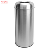 70L Stainless Steel Round Open Top Trash Bin(with Inner Bucket) Hotel Square Outdoor Garden Waste Bin Trash Can Black Pop Up Open Top Waste Trash Bin