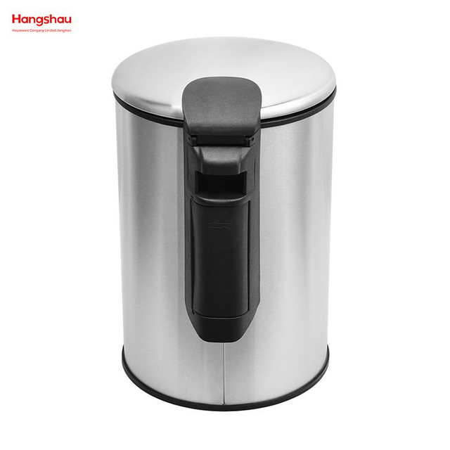 12L Stainless Steel Round Pedal Bin with Soft Close Device Household Bathroom Pedal Pedal Trash Bin with Step Pedal Office And Kitchen Use Waste Bins Dustbin Garbage Can