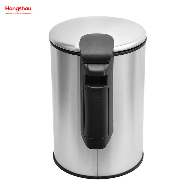 12L Stainless Steel Round Pedal Bin with Soft Close Device Household Bathroom Pedal Pedal Trash Bin with Step Pedal Office And Kitchen Use Waste Bins Dustbin Garbage Can