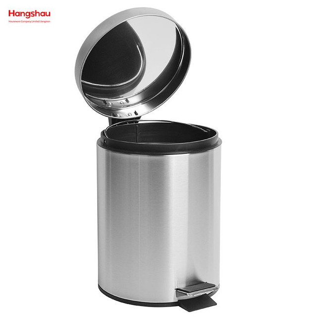 3L Bathroom Bins With Lids Small Pedal Bin For Toilet Restroom Stainless Steel Rubbish Waste Trash Can With Removable Inner Bucket Household