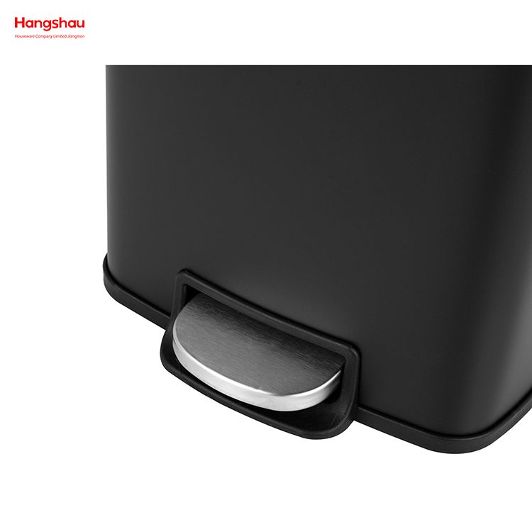 30L Stainless Steel Garbage Trash Bin For Kitchen Office Trash Can Custom Colorful Rectangular Silent Closing Foot Pedal 