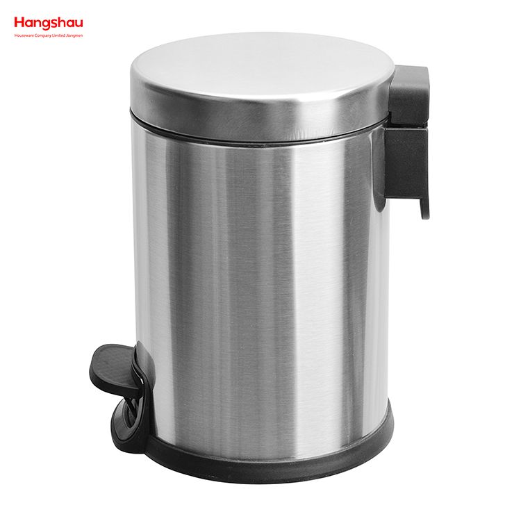 3L Patent Design Household Pedal Waste Bin For Indoor Trash Can Foot Pedal Bathroom Metal Trash Can Powder Coating Morden Style Dustbin Garbage Can Dust Bins 