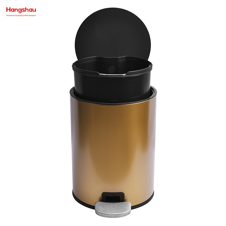 7L Bathroom Pedal Bin Stainless Steel Foot Pedal Waste Bin with Operated Round Shaped Indoor Kitchen Food Trash Can