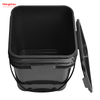 Outdoor Camping Barbecue Water Bucket Grid Portable Bucket Iron Square Storage Bucket Beach Play Plastic Square Storage Bucket Sets of 3 Pieces Barbecue charcoal bucket