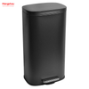 30L Lobby Stainless Steel Garbage Trash Bin For Kitchen Waste Office Trash Can Hotels Cafeteria Custom Colorful Rectangular Silent Closing Foot Pedal Dustbin 