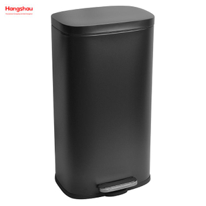 30L Lobby Stainless Steel Garbage Trash Bin For Kitchen Waste Office Trash Can Hotels Cafeteria Custom Colorful Rectangular Silent Closing Foot Pedal Dustbin 