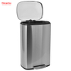 Hotel 50L Rectangular Commercial Litter Bin Trash Container Shopping Mall Trash Bin Stainless Steel