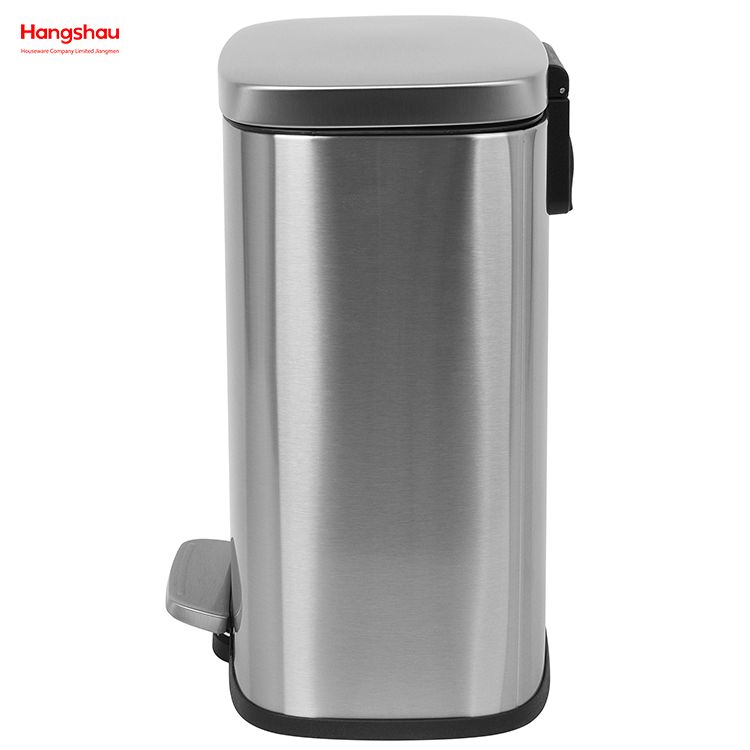12l Stainless Steel Foot Operated Waste Bins For Hotel Bathroom Pedal Trash Can