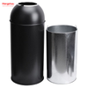 90L Hotel Square Outdoor Garden Waste Bin Trash Can Black Pop Up Open Top Waste Trash Bin