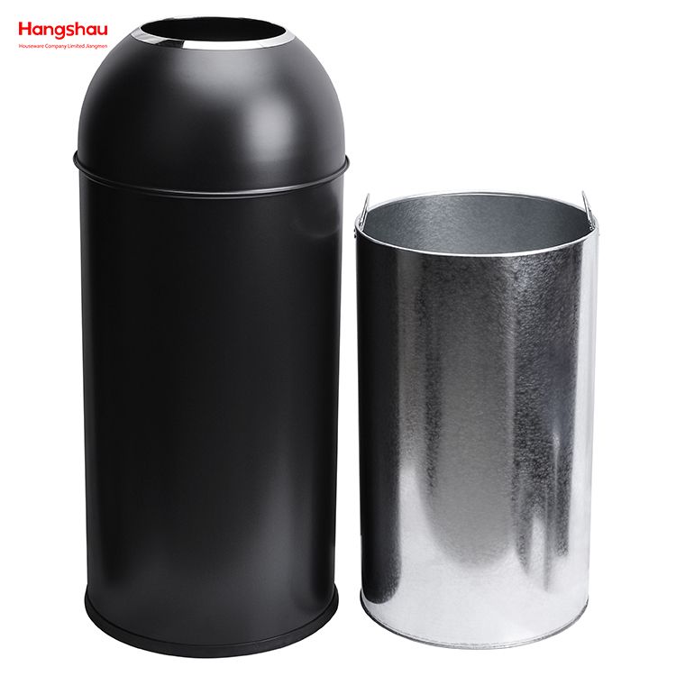 90L Hotel Square Outdoor Garden Waste Bin Trash Can Black Pop Up Open Top Waste Trash Bin