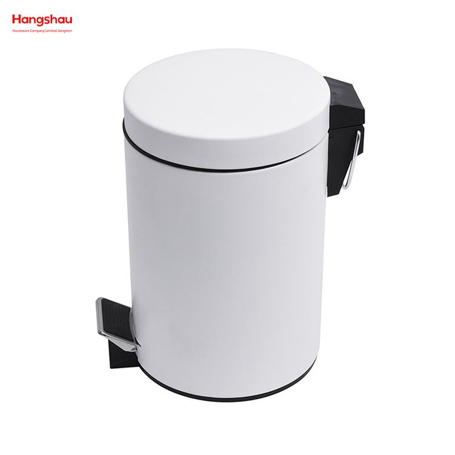 3L Stainless Steel Round Pedal Bin Bedroom Household Plastic Foot Pedal Dust Bins Bathroom Simple Dustbin Garbage Can Office Pedal Waste Bin For Indoor Trash Can Small Trash Can 