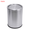 9L Round Shape Stainless Steel Swing Lid Waste Bin Hotel Room Round Swing Lid Metal Trash Bin Waste Bin Dustbin Steel Recycle Bin Metal Trash Can With Cover Lid