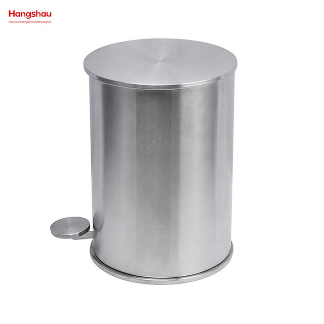 10L Stainless Steel Round Pedal Bin Waste Bin With Foot Pedal Bathroom Metal Trash Can Garbage Can Dust Bins Household Pedal Waste Bin For Indoor Trash Can Foot Pedal 