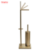 Aureate Bronze Brushed And Anti-fingerprint Lacquer Spraying Metal Toilet Brush Holder Lacquer Spraying Free Standing Stainless Steel Toilet Brush And Paper Holder Standing 
