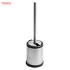 Stainless Steel Circular Automatic Lid Opening Toilet Brush Matte Bathroom Toilet Standing Metal Toilet Brush with Holder Plastic Brush Cleaning Set