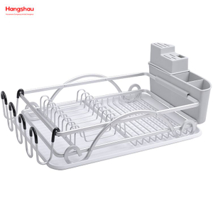 Kitchen Aluminum Stand Dish Rack Countertop Dish Rack Cup Holder Alloy Dish Rack over Sink Organizer Metal Drying Dish Tray Rack 