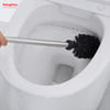 Economical Toilet Brush And Plunger Set Combo Stainless Steel Matte Bathroom Toilet Standing Metal Toilet Brush with Holder Plastic Brush Cleaning Set