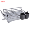 Aluminum Alloy Dish Rack over Sink Organizer Metal Drying Plastic Dish Tray Rack Kitchen Stand Dish Rack Countertop Dish Rack Cup Holder 