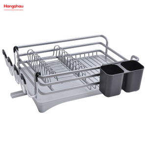 Aluminum Alloy Dish Rack over Sink Organizer Metal Drying Plastic Dish Tray Rack Kitchen Stand Dish Rack Countertop Dish Rack Cup Holder 