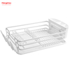 White Plastic Dish Tray Rack Kitchen Stand Dish Rack Countertop Dish Rack Cup Holder Aluminum Alloy Dish Rack over Sink Organizer Metal Drying 