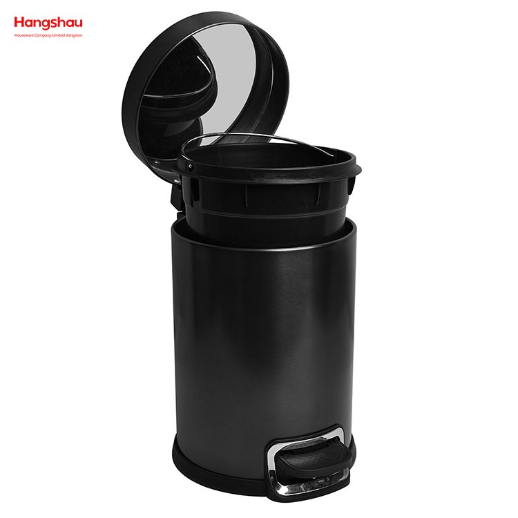 stainless steel pedal waste bin Black Nickel Spraying