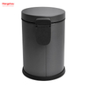 Brushed And Graphite Grey Lacquer Spraying Household Bathroom Stainless Steel 3L Pedal Trash Bin With Cover Closing Slowly And Mutely Round Trash Bin Waste Bin Dustbin