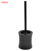 Bathroom Toilet Standing Metal Black Powder Coated Iron Toilet Brush with Holder Plastic Brush Cleaning Set
