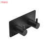 Two Hooks Stainless Steel Sticky Hook Adhesive Wall Hanging Hook with Dual Adhesive Tape Bathroom Metal Hooks for Wall
