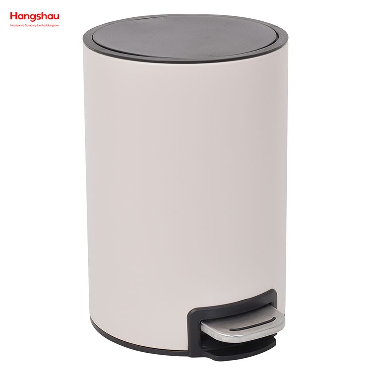 Bathroom Trash Can Metal Morden Style Dustbin Household Dust Bins For Indoor Trash Can Powder Coating Pedal Waste Bin Kitchen Garbage Can 