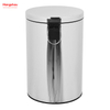 Household Kitchen Bathroom 20L Stainless Steel Polish Trash Can With Foot Pedal Round Shape Mirror Polishing Trash Bin