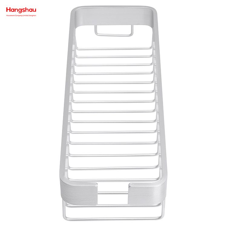 Aluminium Bathroom Corner Rack With Metal Rectangular Shape Shower Caddy Bath Storage Rack Wall Shelf Wall Mounted Bracket