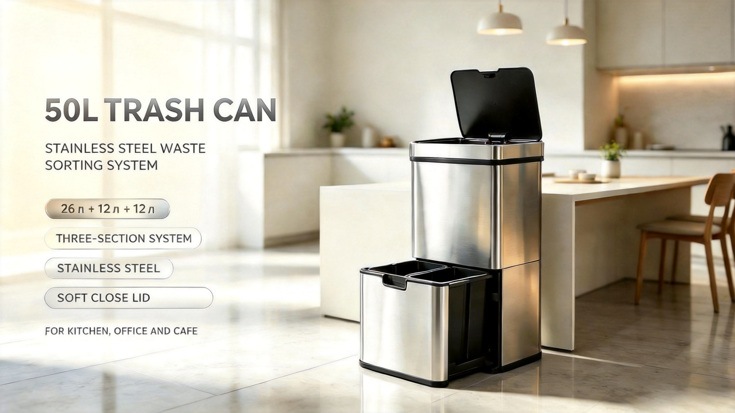 Trash Can with Lid