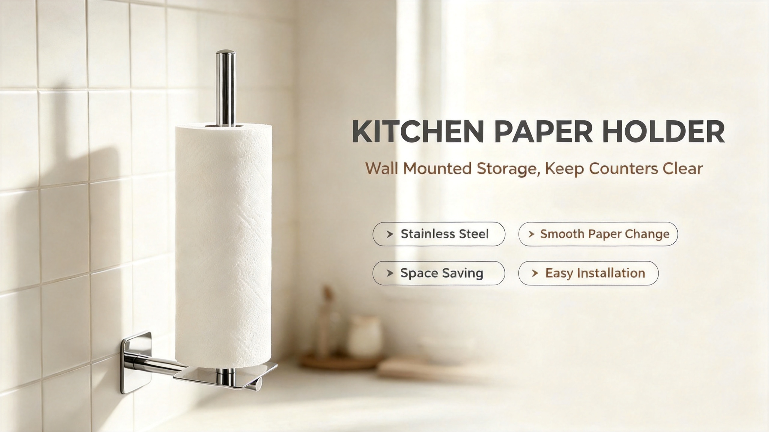 stainless steel paper towel holder